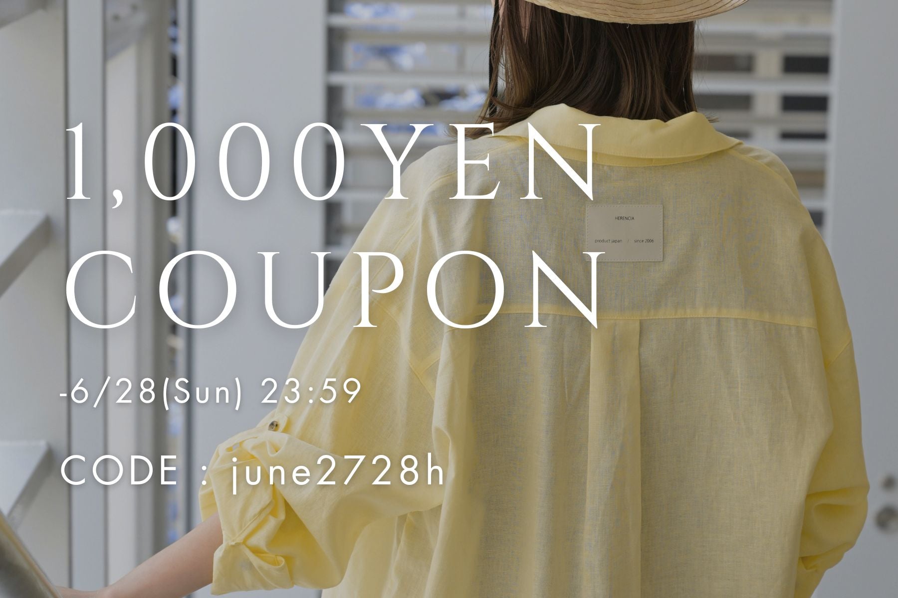 1,000YEN COUPON<br>6/28(日)23:59まで
