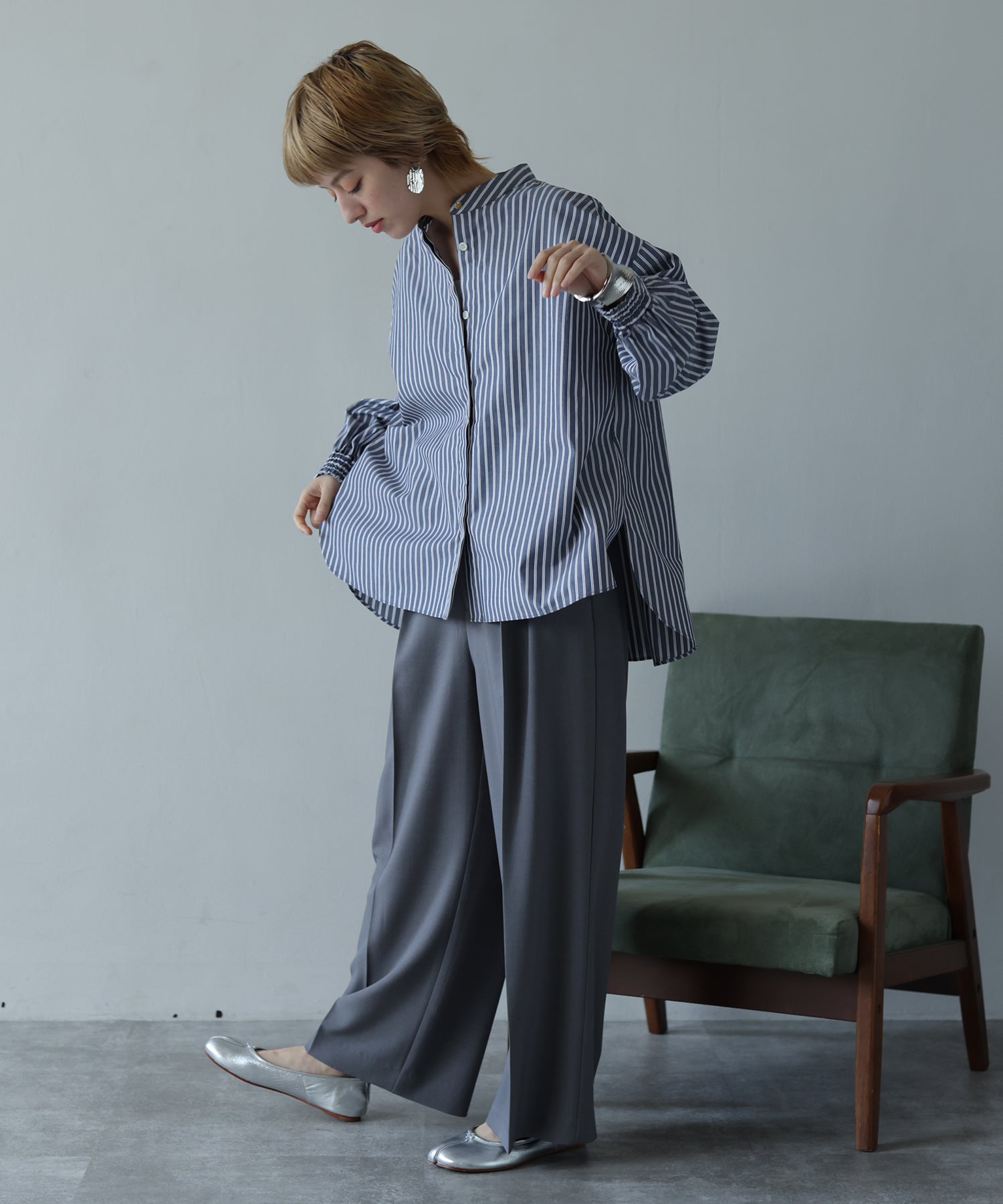 ネイビーストライプ　model：H160