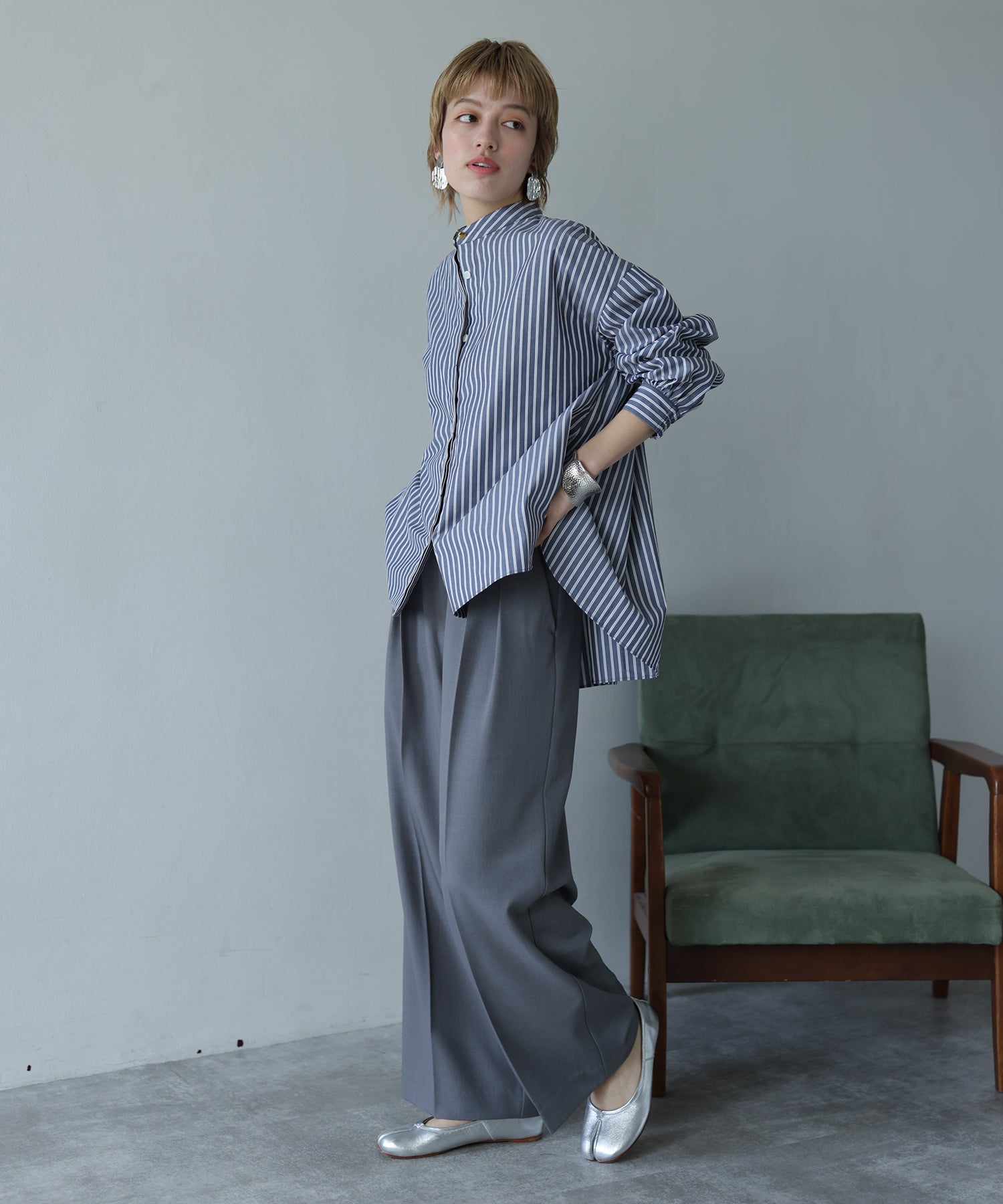 ネイビーストライプ　model：H160