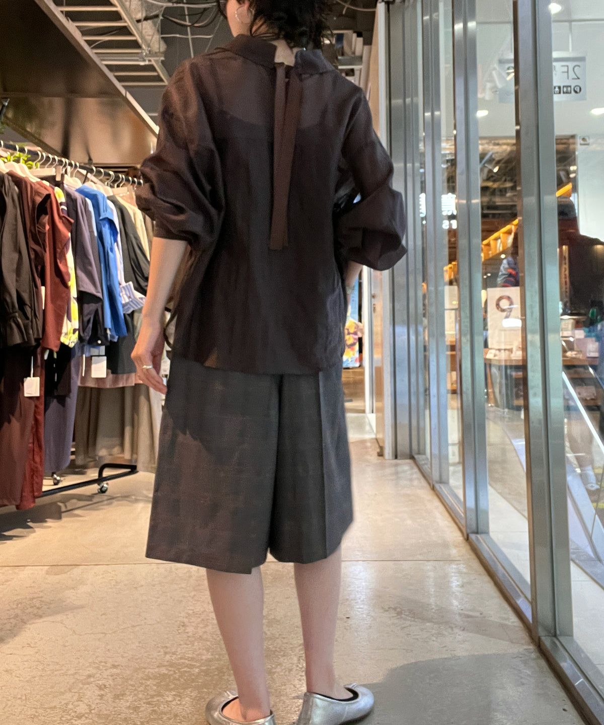 ブラウンチェック　staff：H161cm