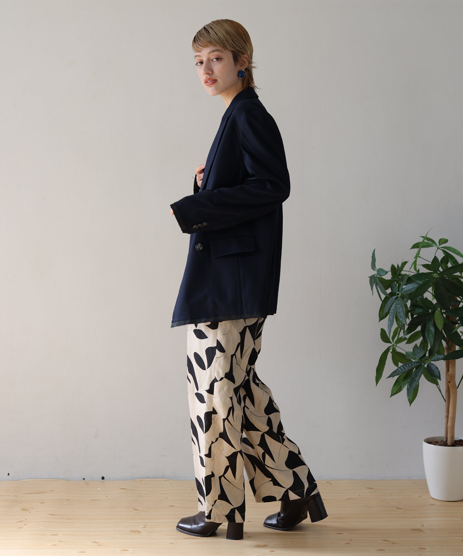 ネイビー×ブルーチェック　model：H160