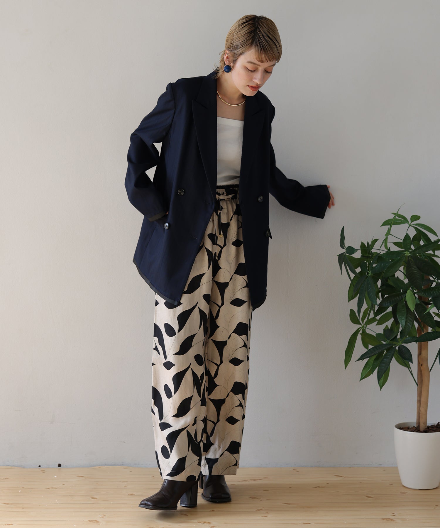 ネイビー×ブルーチェック　model：H160