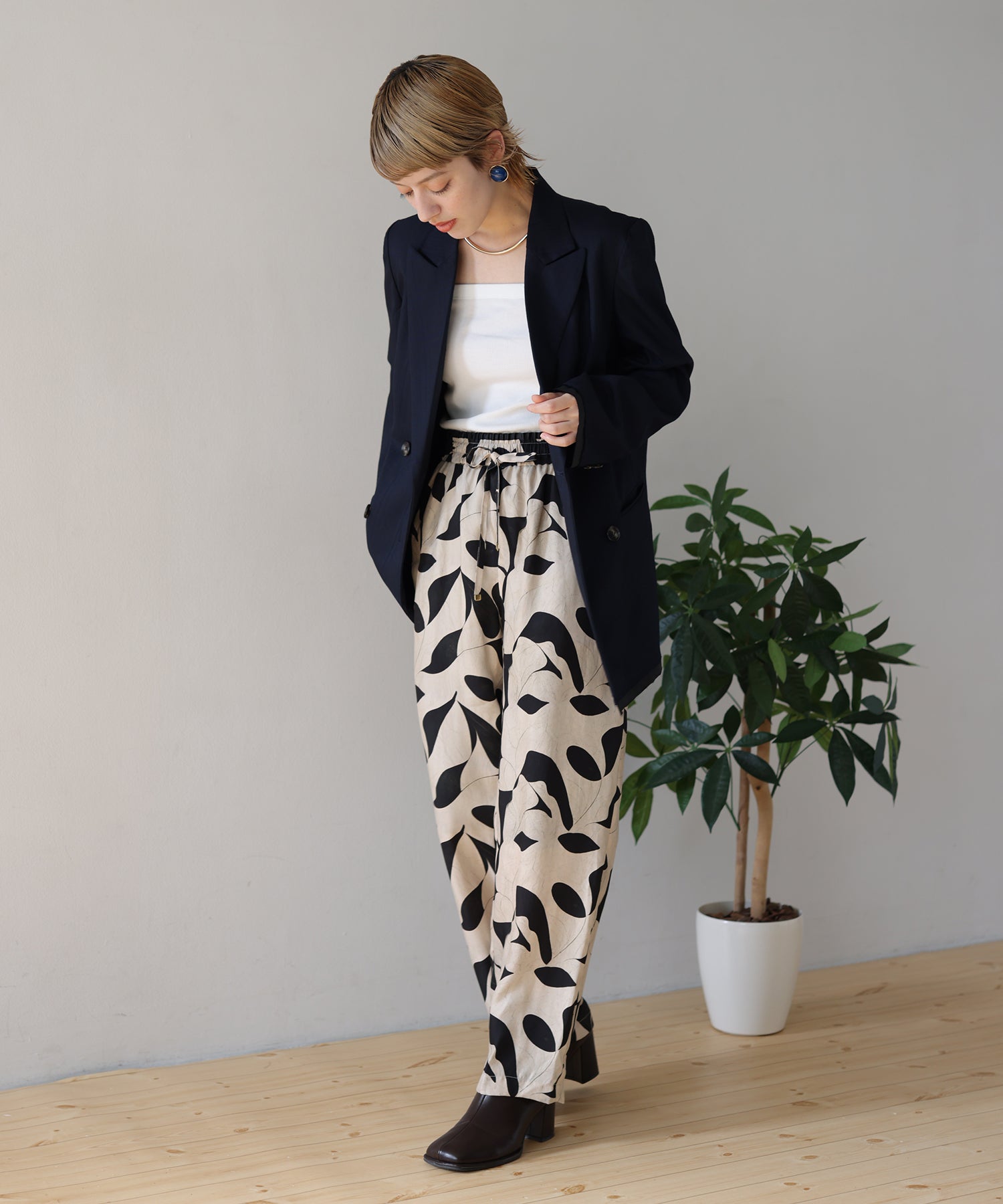 ネイビー×ブルーチェック　model：H160