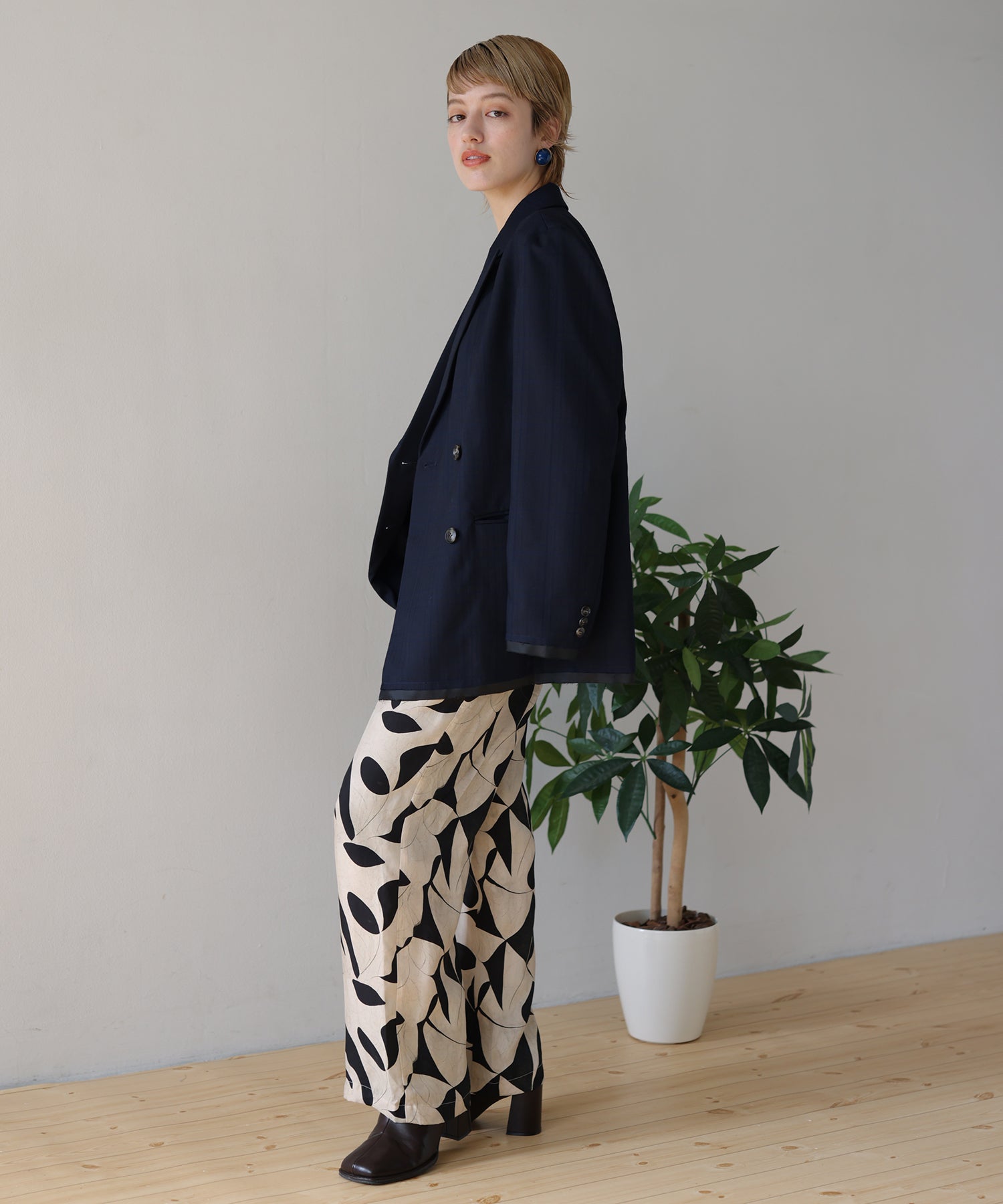 ネイビー×ブルーチェック　model：H160