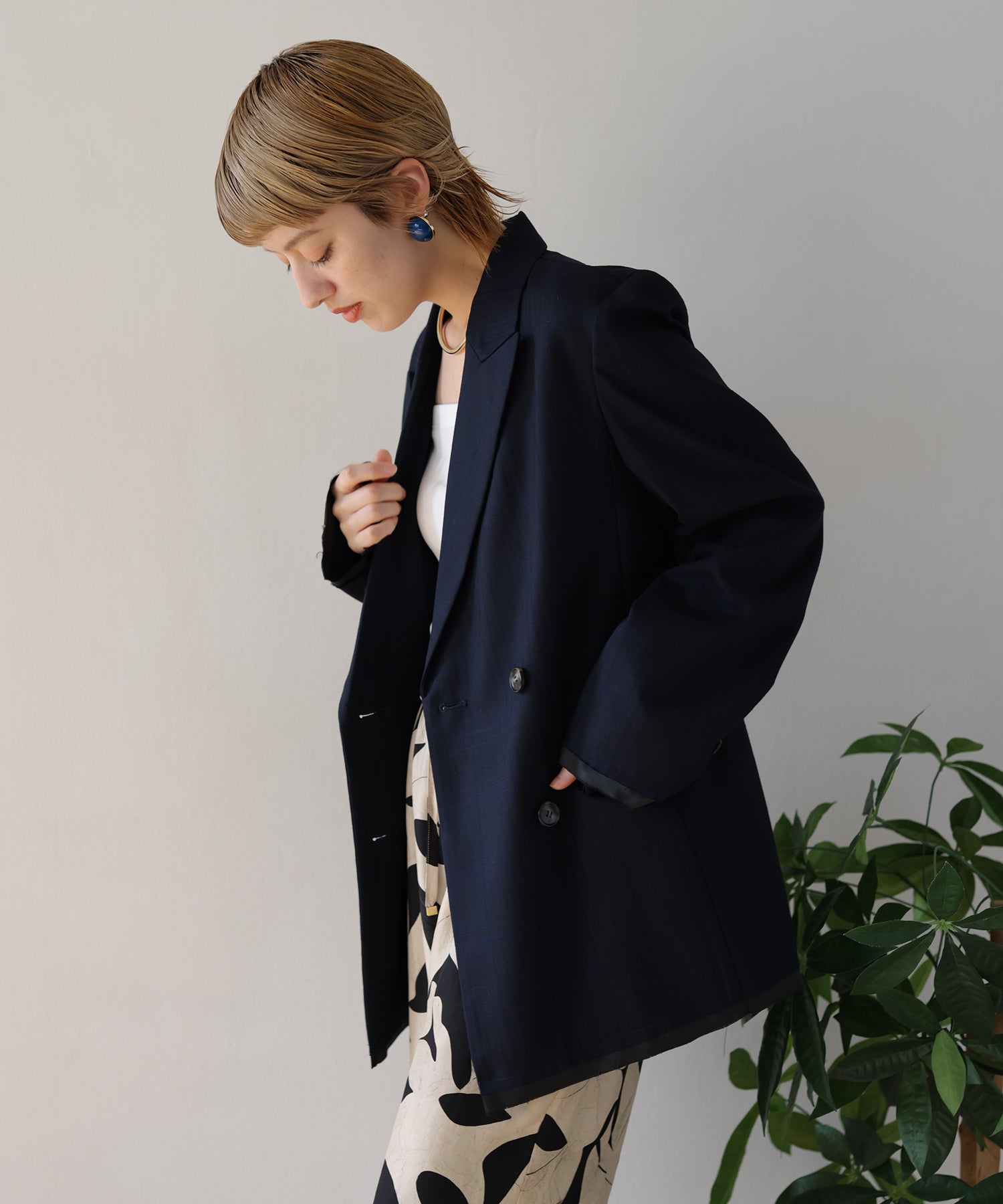 ネイビー×ブルーチェック　model：H160