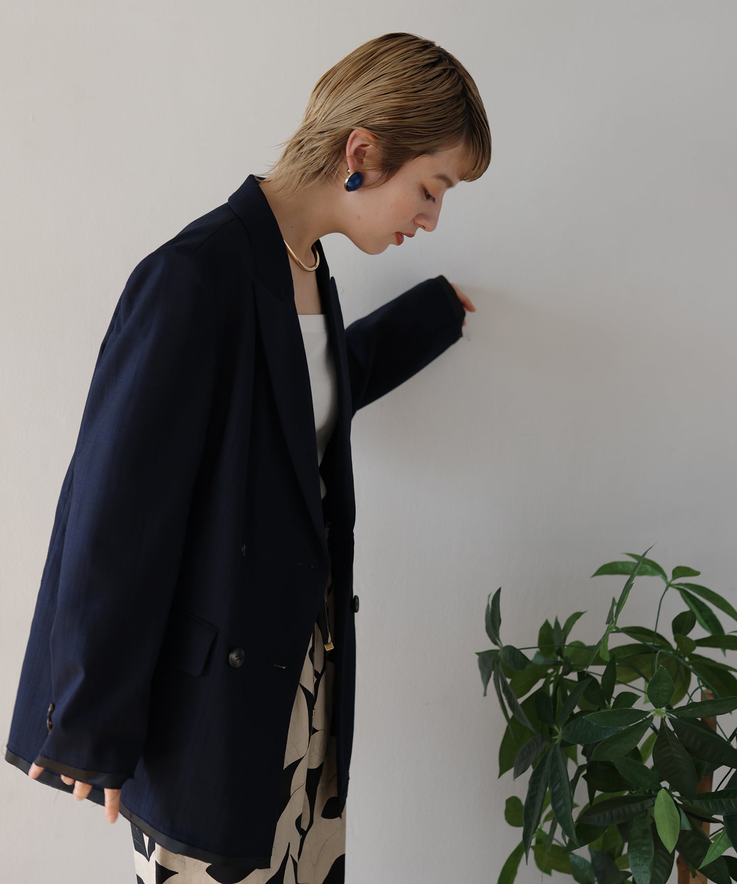 ネイビー×ブルーチェック　model：H160