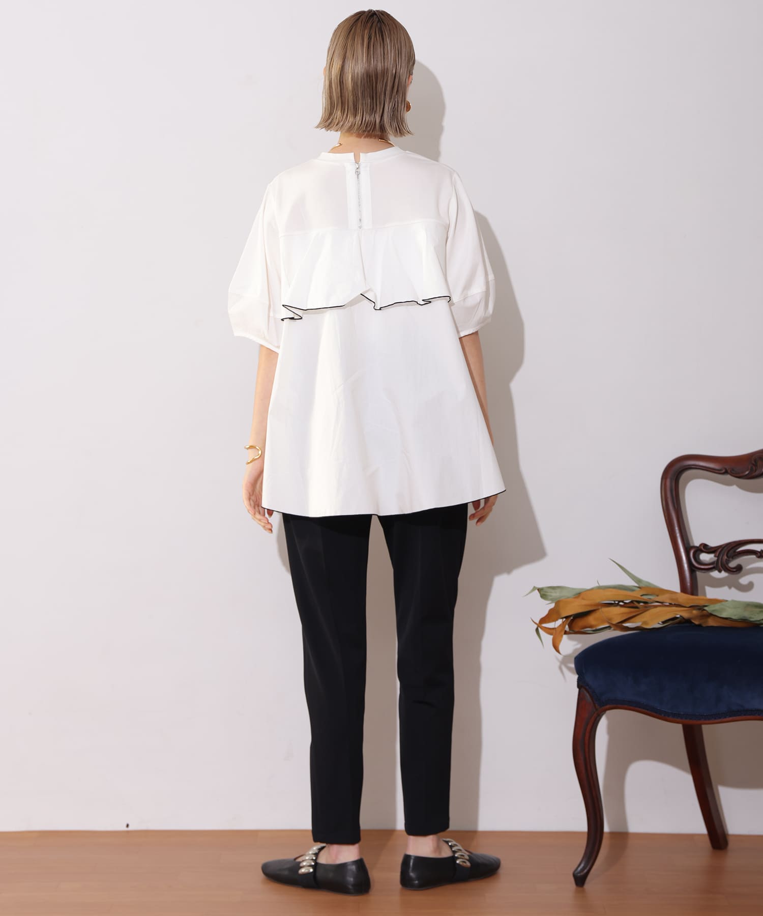 【Timesale】ジッパー裾スリットパンツ