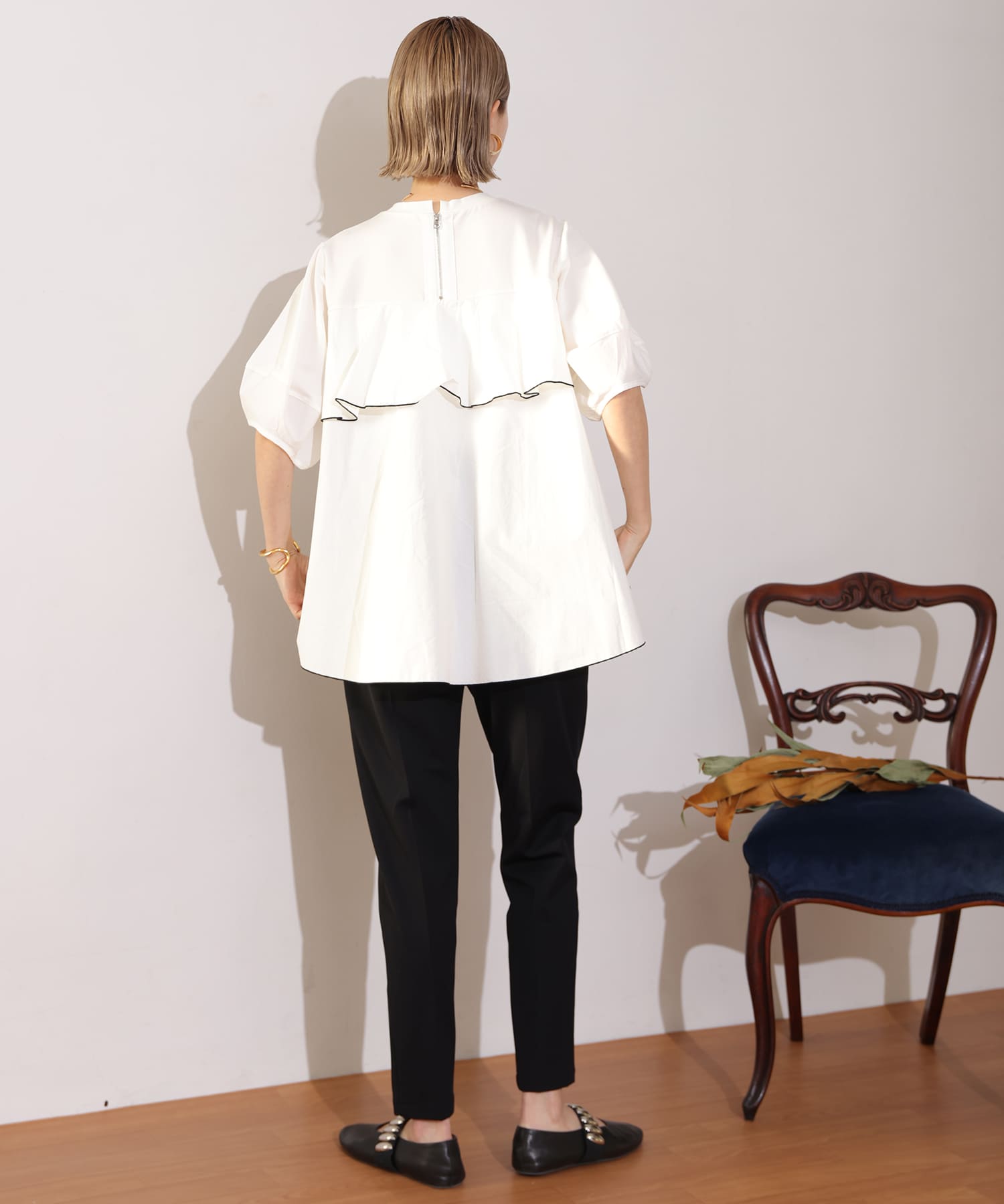 【Timesale】ジッパー裾スリットパンツ