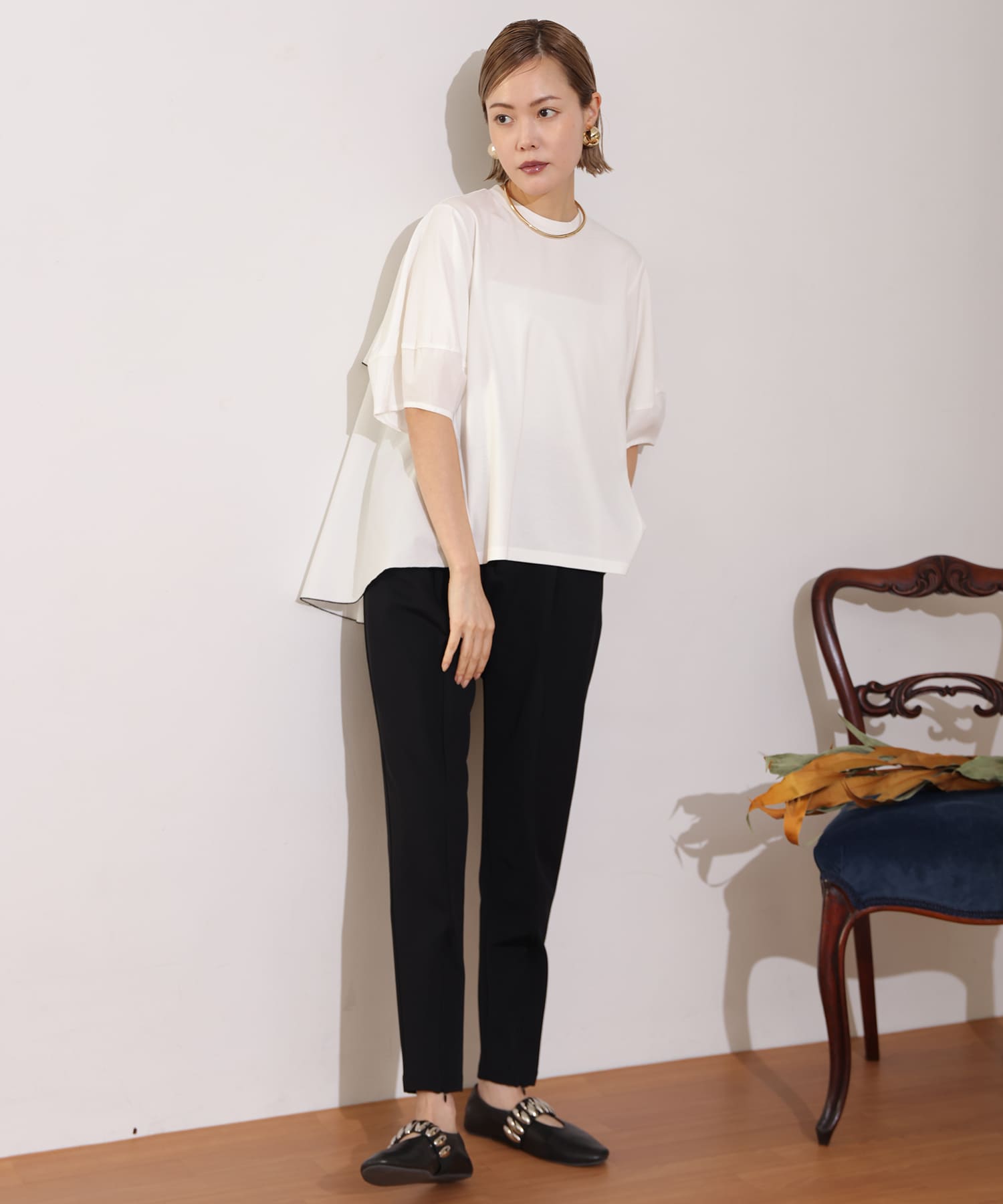 【Timesale】ジッパー裾スリットパンツ