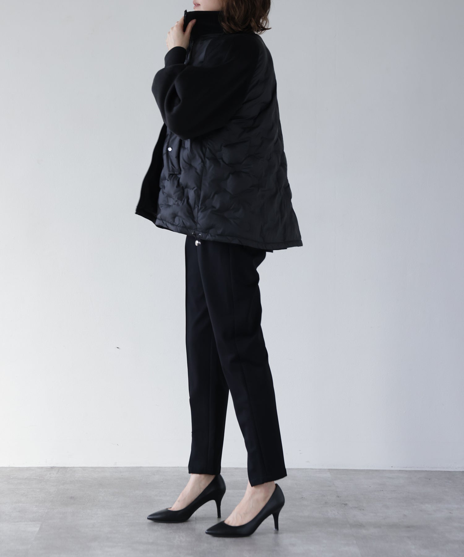 Hybrid Quilted High Neck Coat