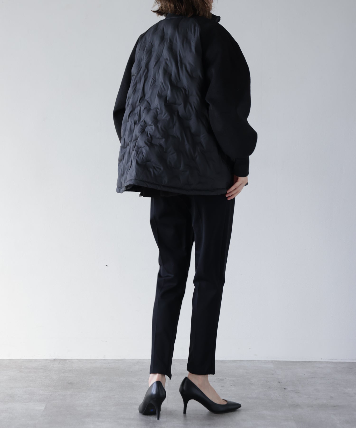Hybrid Quilted High Neck Coat