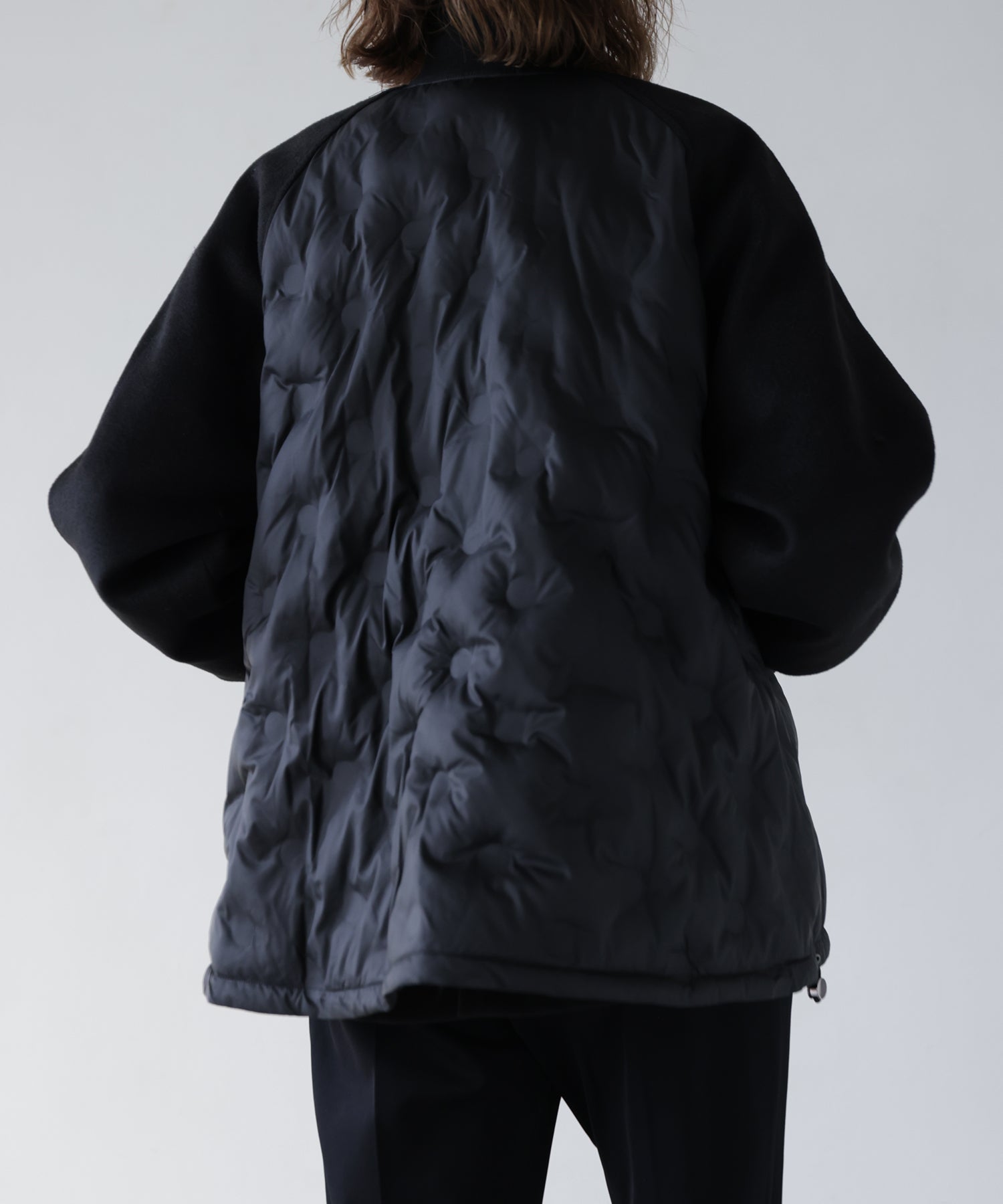 ジャケット・アウター HERENCIA High neck quilted knit coat Hybrid Quilted High Neck Coat