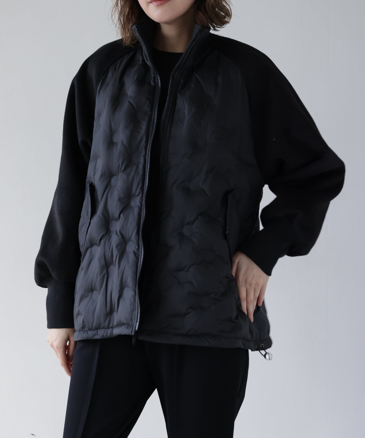 Hybrid Quilted High Neck Coat