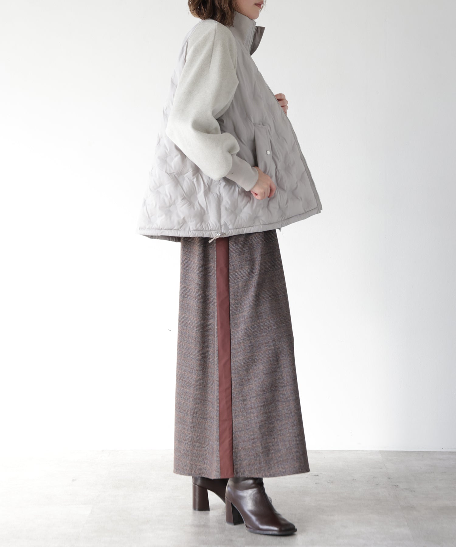 Hybrid Quilted High Neck Coat