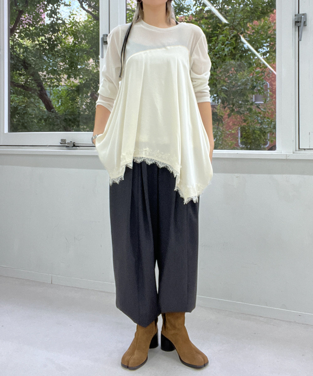 Asymmetric Lace Flare Tops