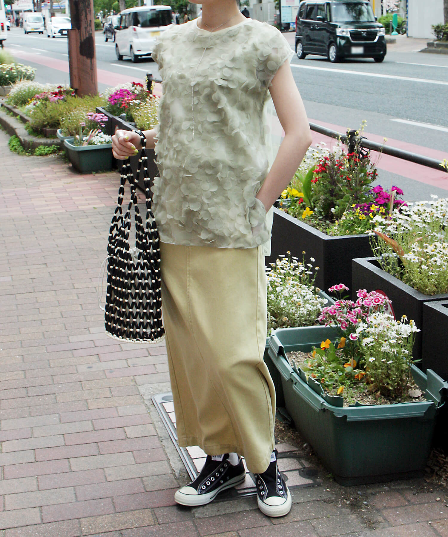 グリーン　model：H161　着用サイズ：フリー