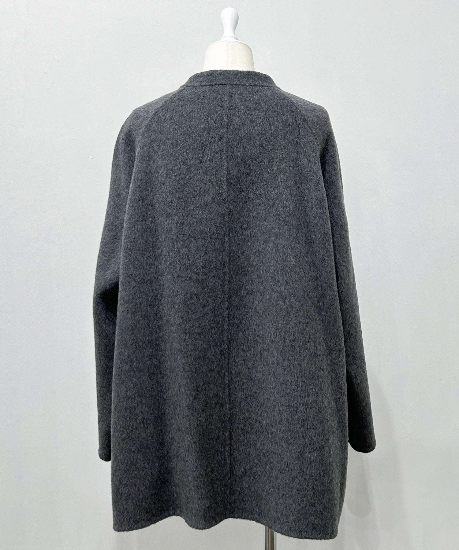 Scarf-Attached Wool Coat