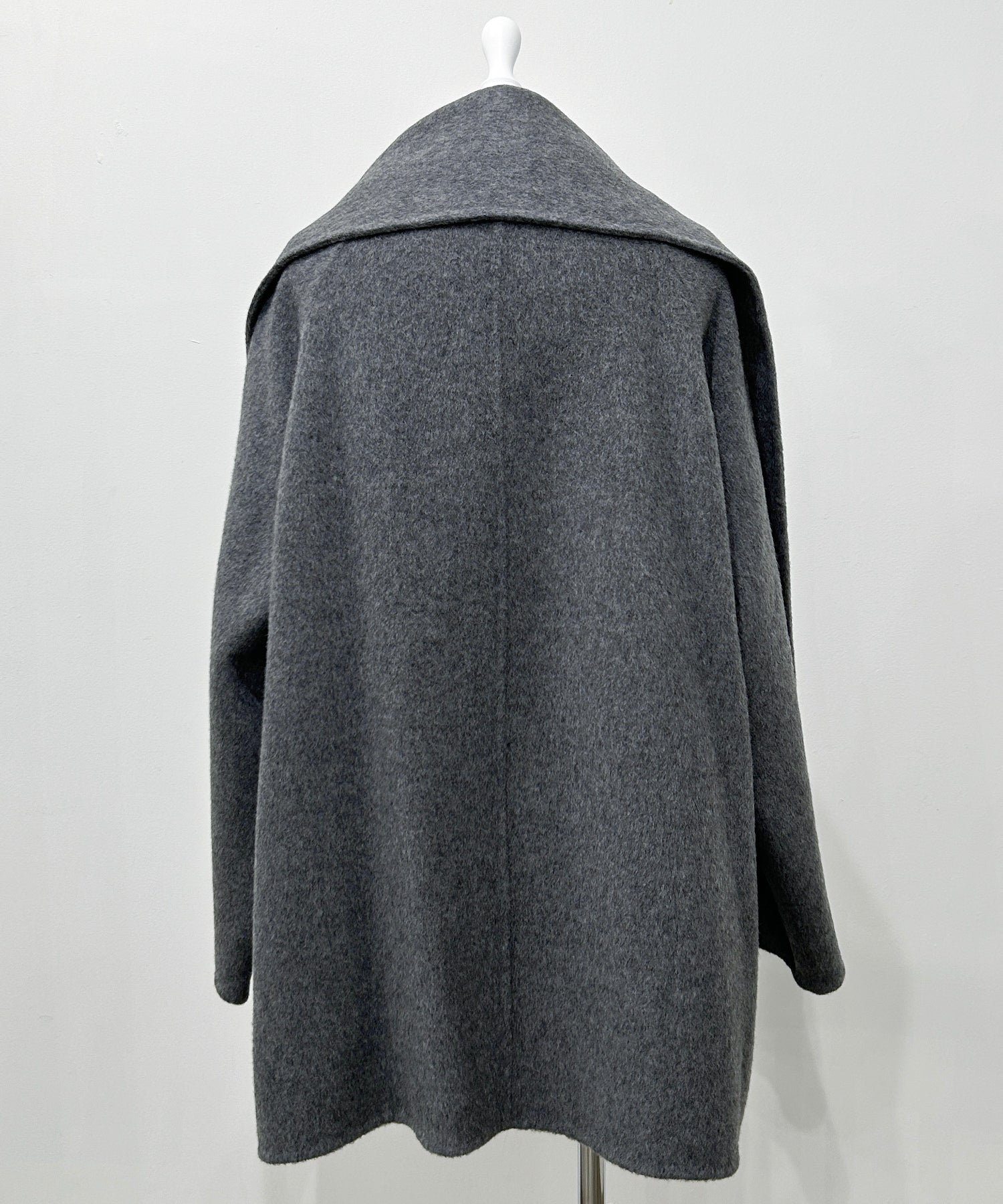 Scarf-Attached Wool Coat