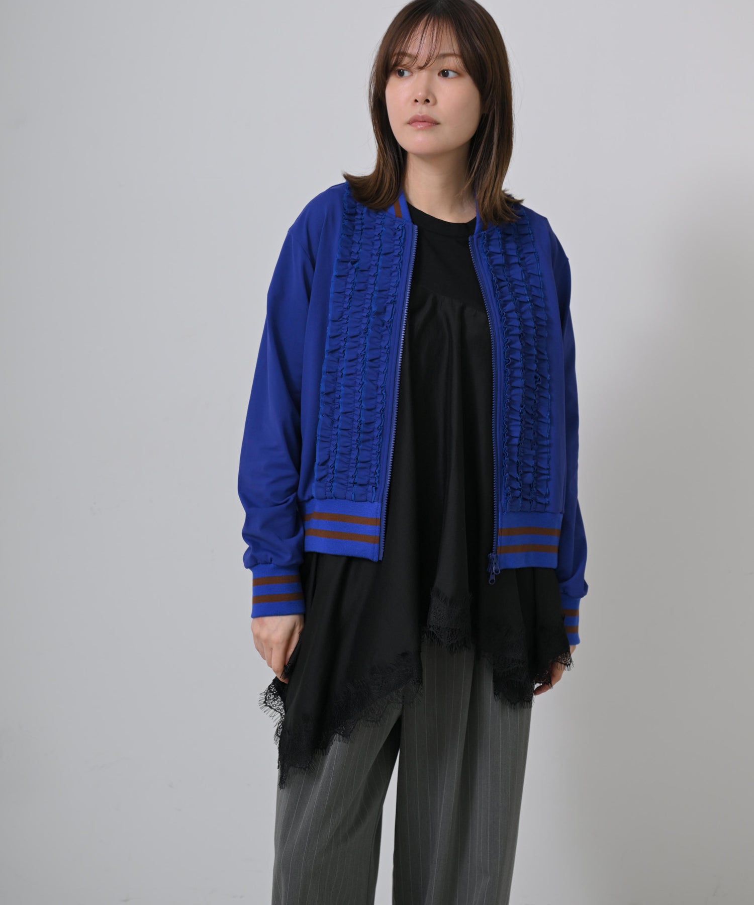 大人気につき再入荷】Border Front Frill Blouson