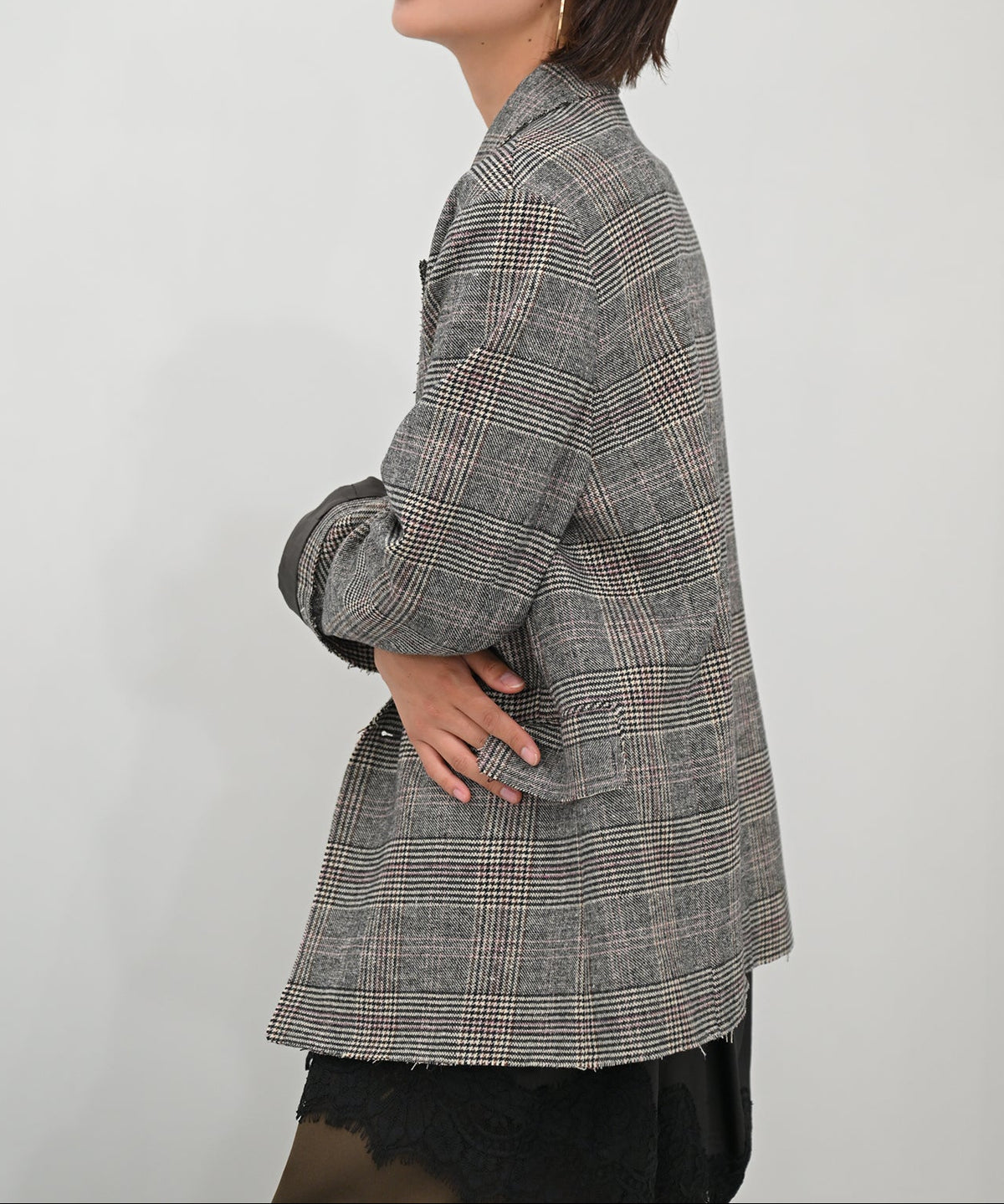ピンク×グレーチェック　model：H166cm