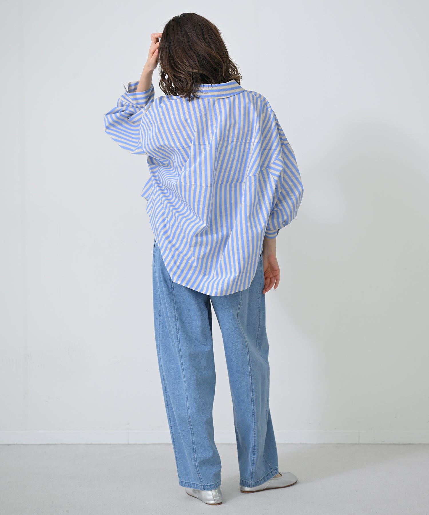 ライトブルー×オフ　model：H167