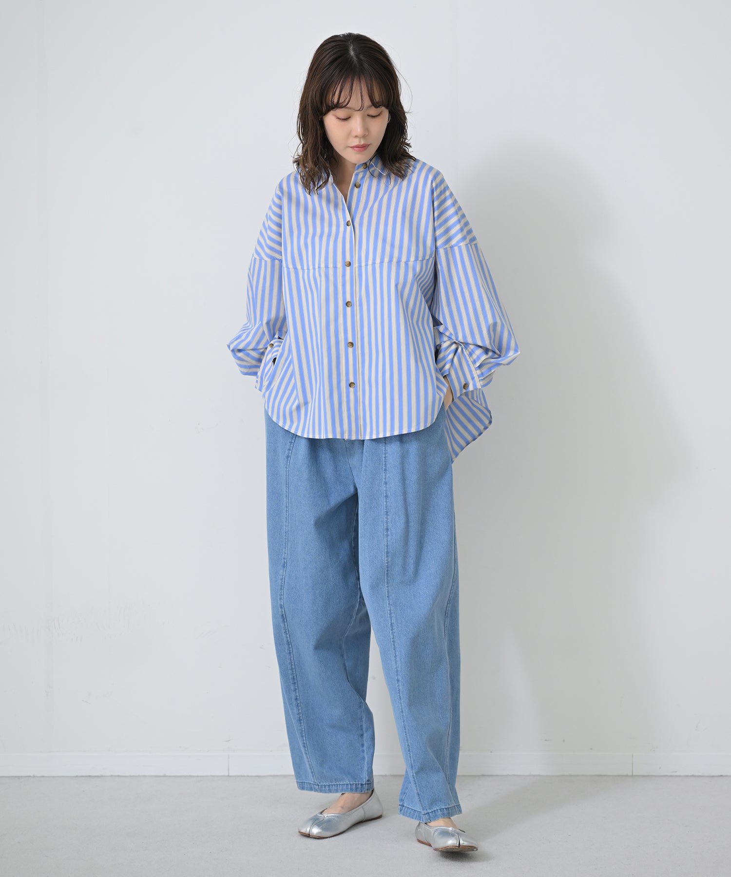 ライトブルー×オフ　model：H167