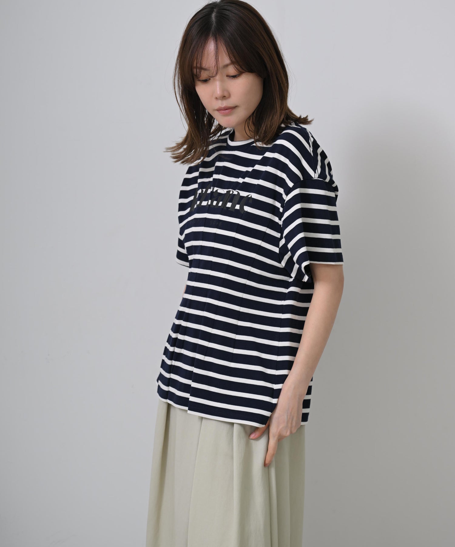 ダークネイビー×オフ　model：H167