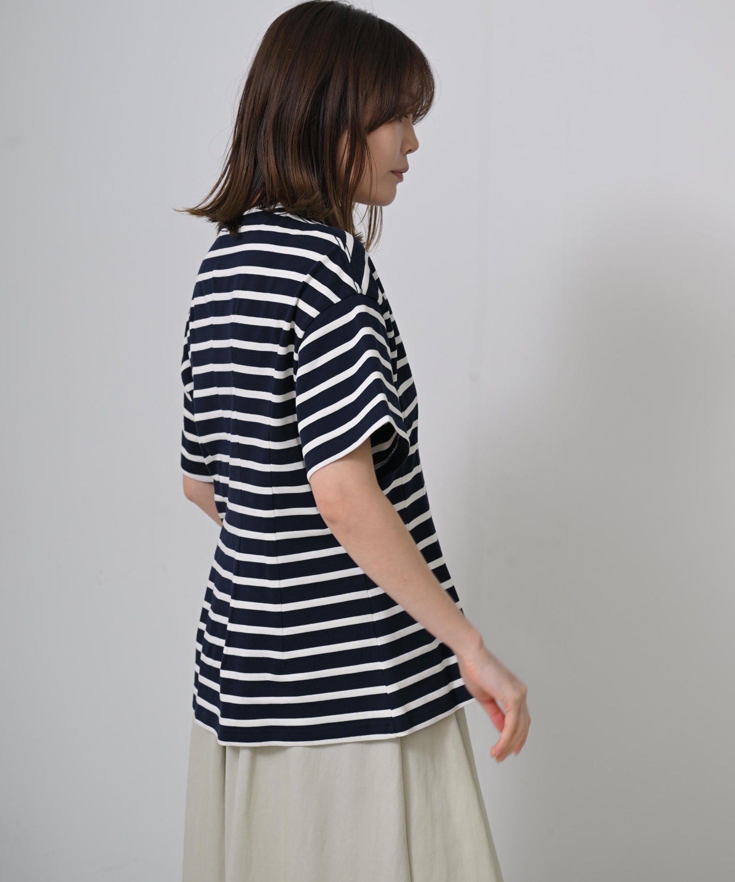 ダークネイビー×オフ　model：H167