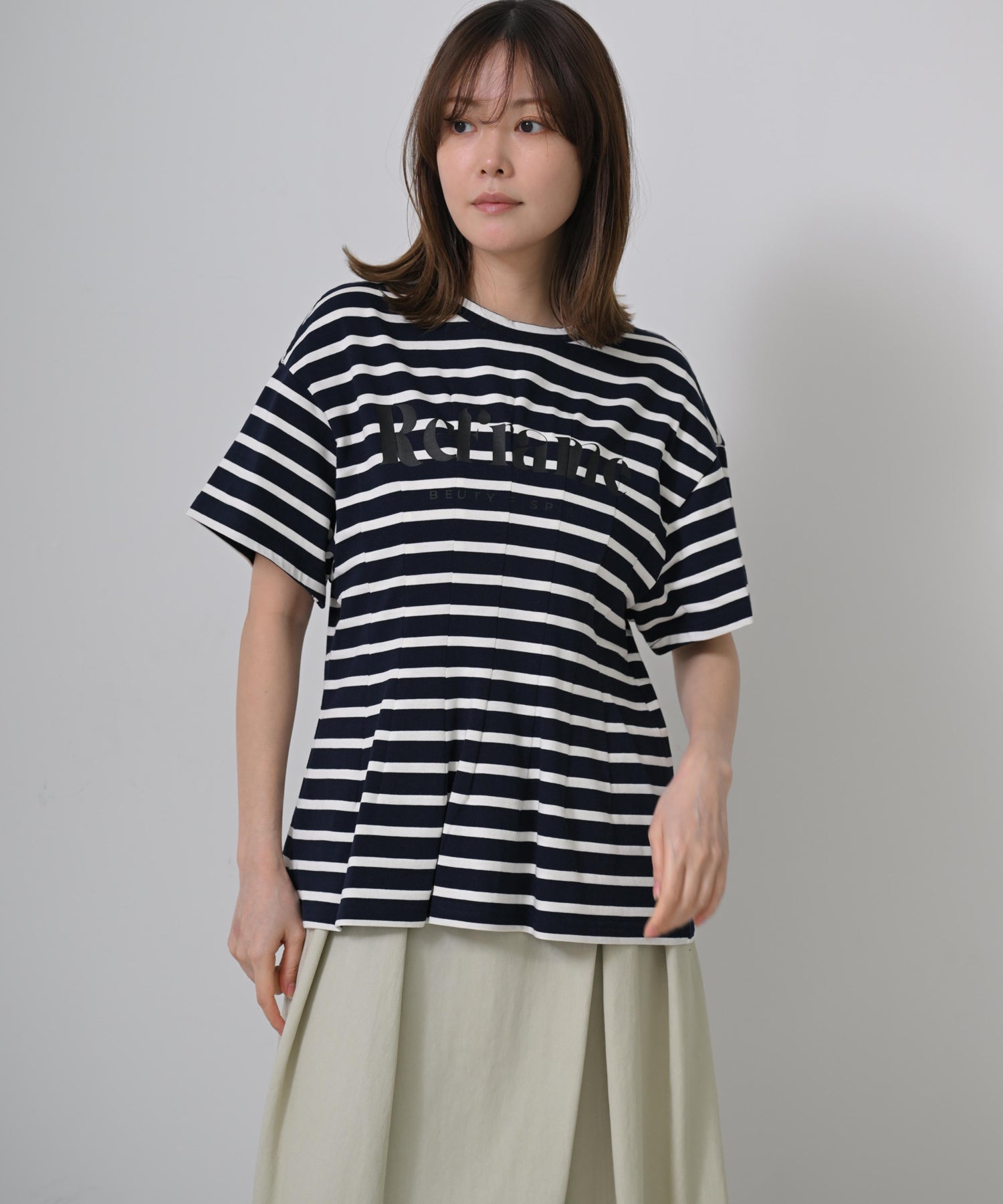 ダークネイビー×オフ　model：H167