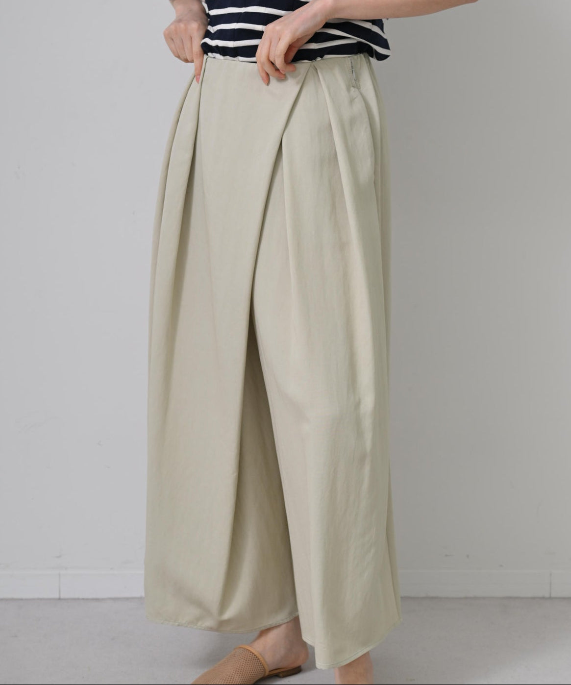 Cropped Wrap Wide Pants Cropped Wrap Wide Pants