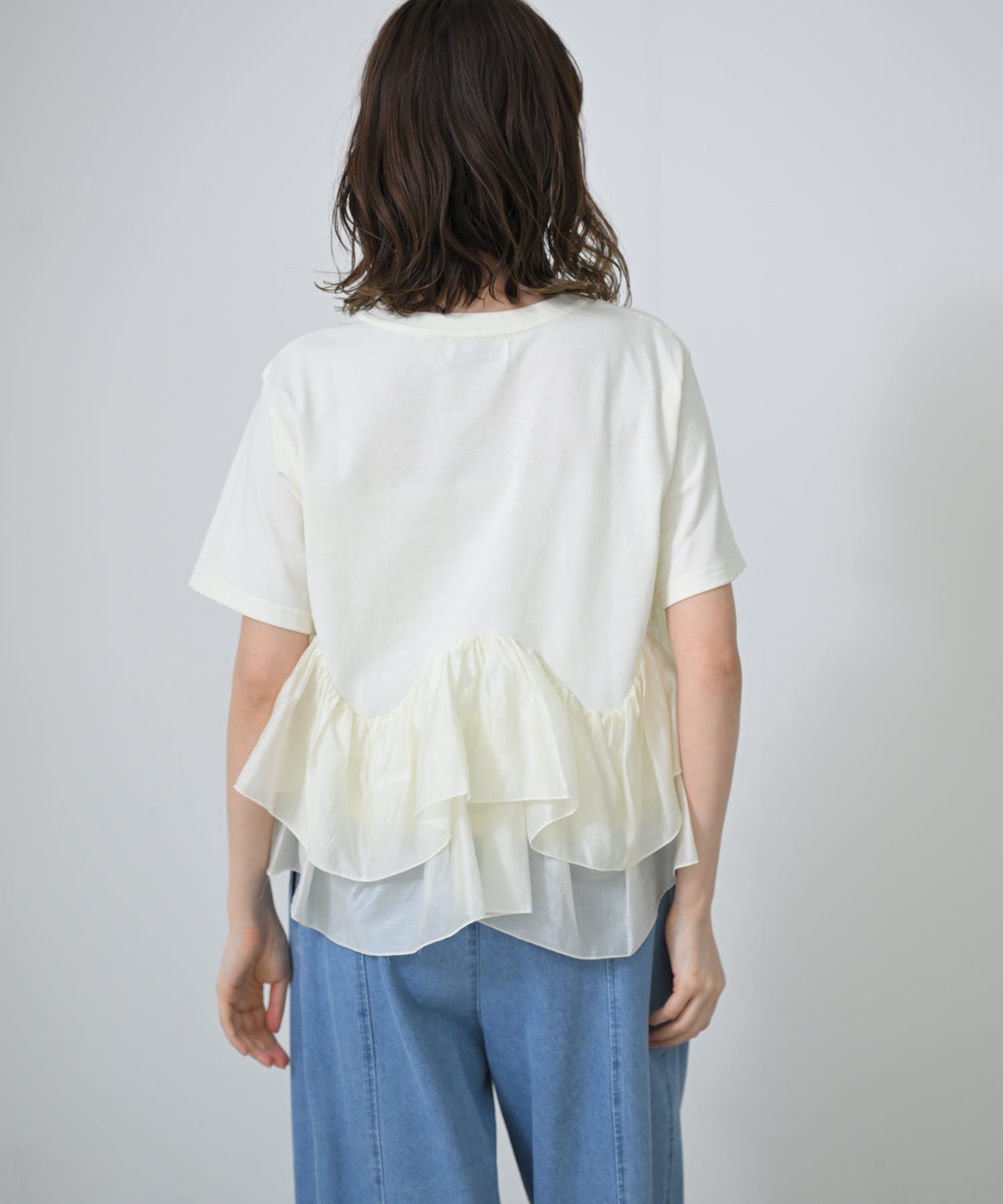 【新品・未使用】Herencia フリルヘムショートスリーブトップス Frill-Hem Short Sleeve Tops