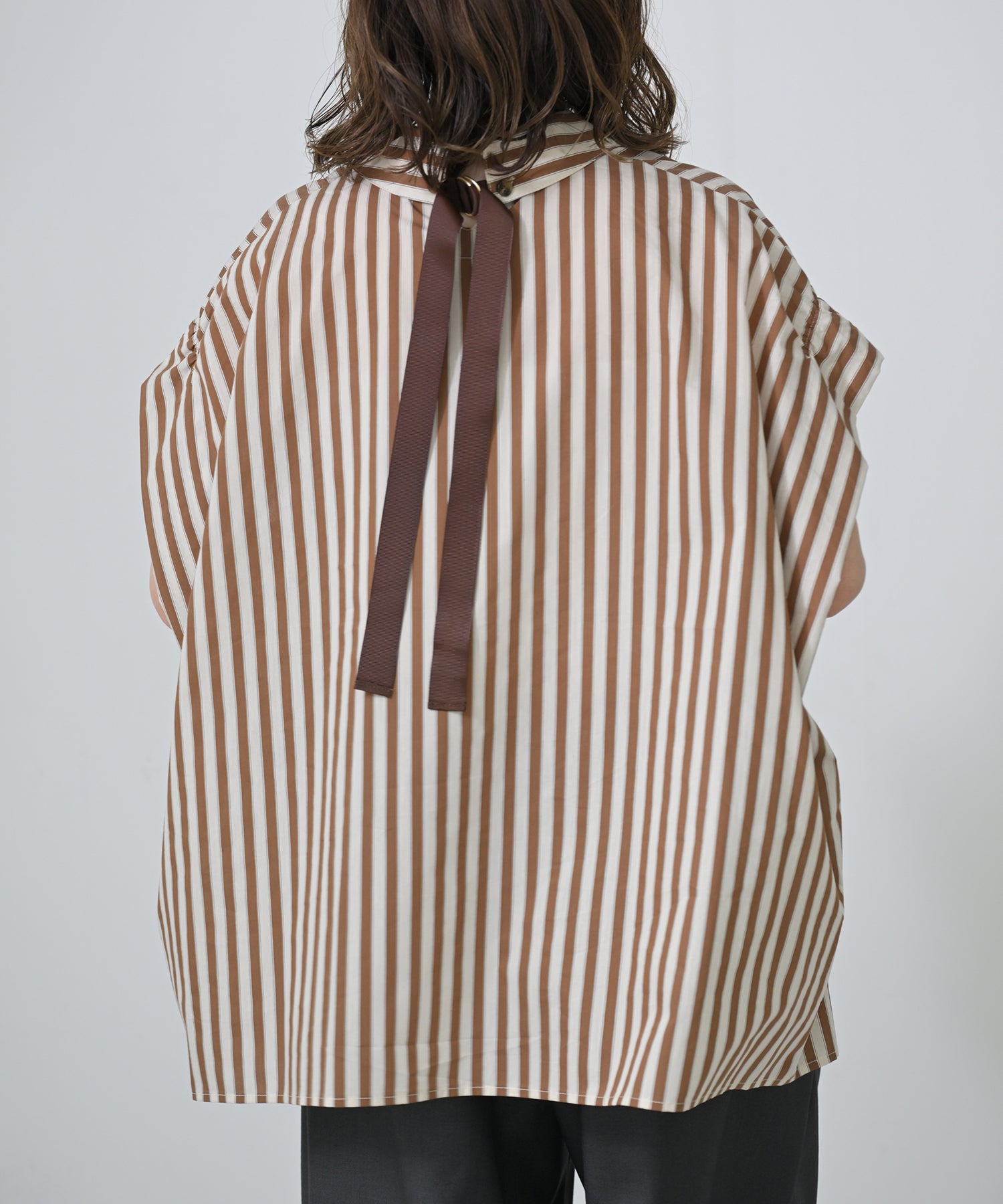 シャツ+ブラウス(半袖+袖なし) meltie stripe 2way ribbon tie blouse SHIPS（シップス） ブラウス シャツ 「SHIPS別注」Nell:「手洗い可能