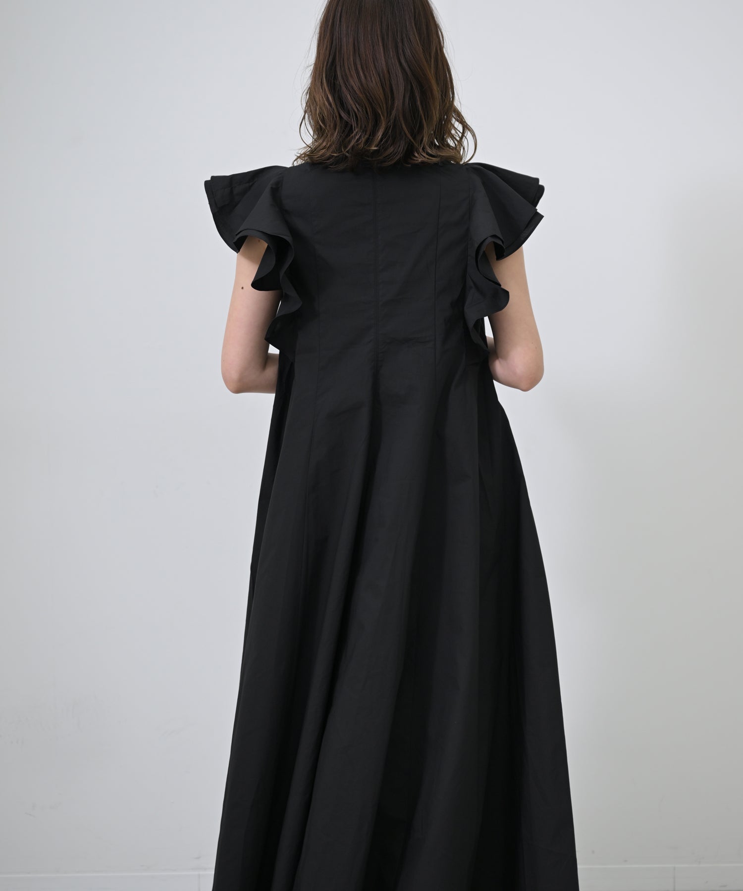 Flutter Sleeve Pintuck Dress