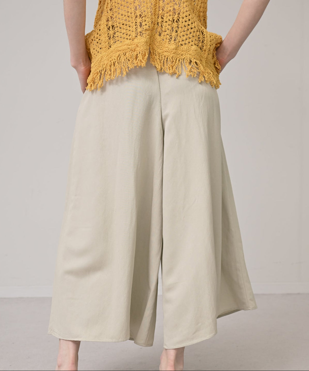 Cropped Wrap Wide Pants