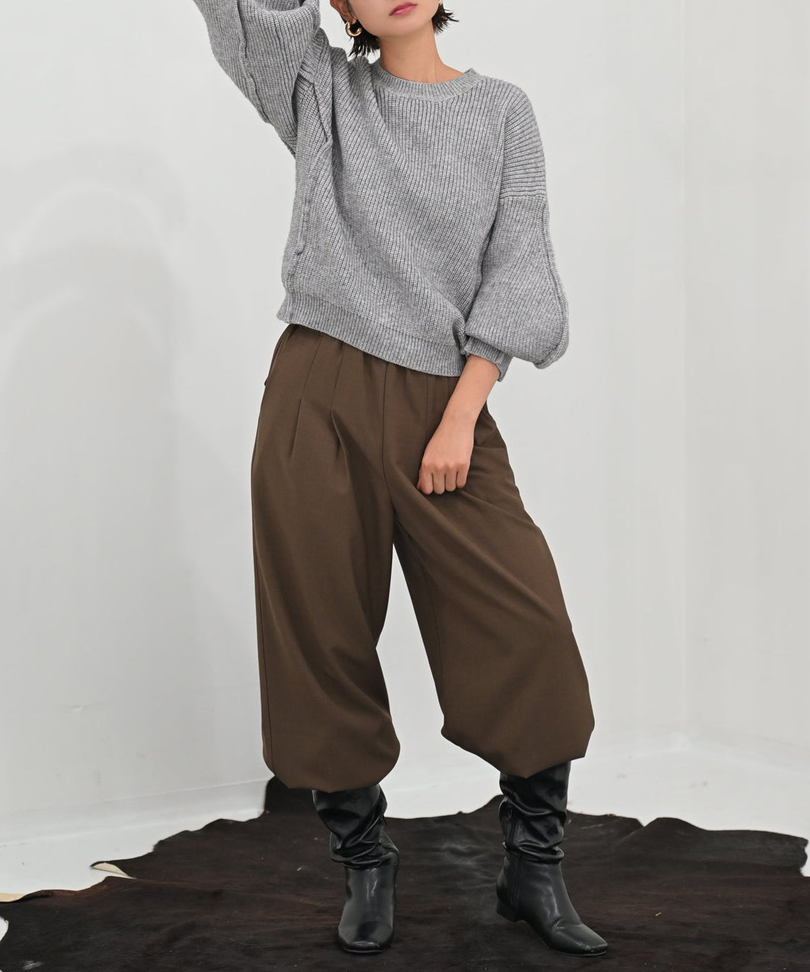 ブラウン　model：H166cm