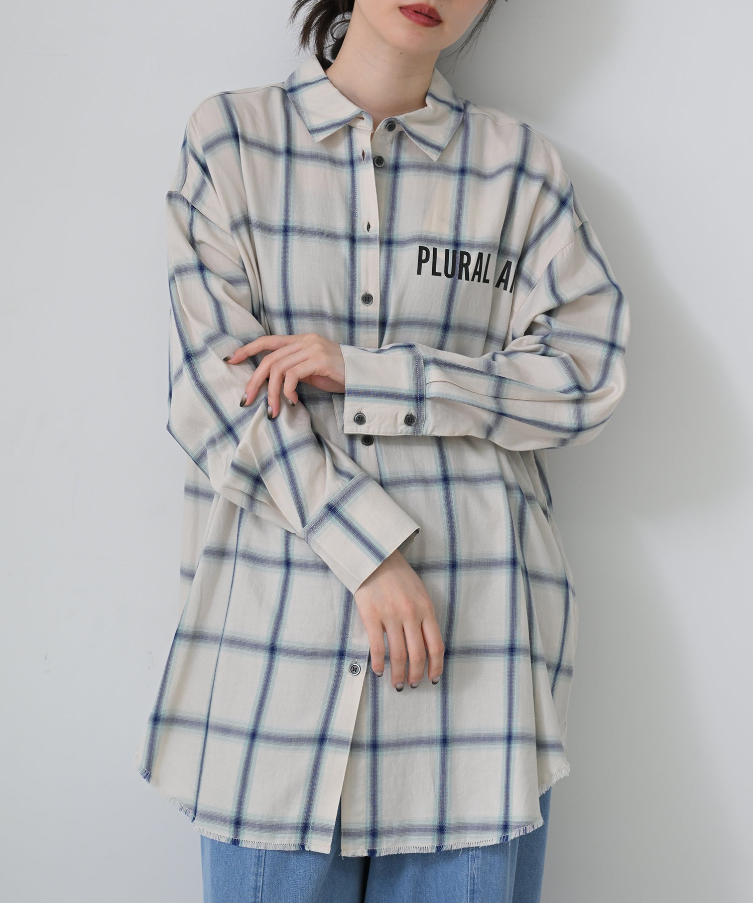 PLURAL Soft Check Long Shirt