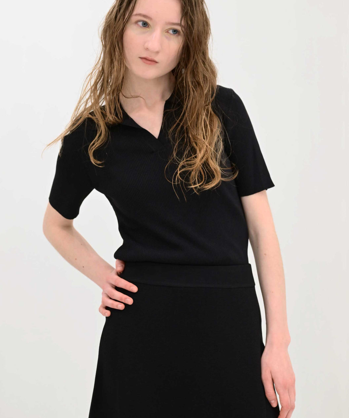 Skipper-Collar Knit Top