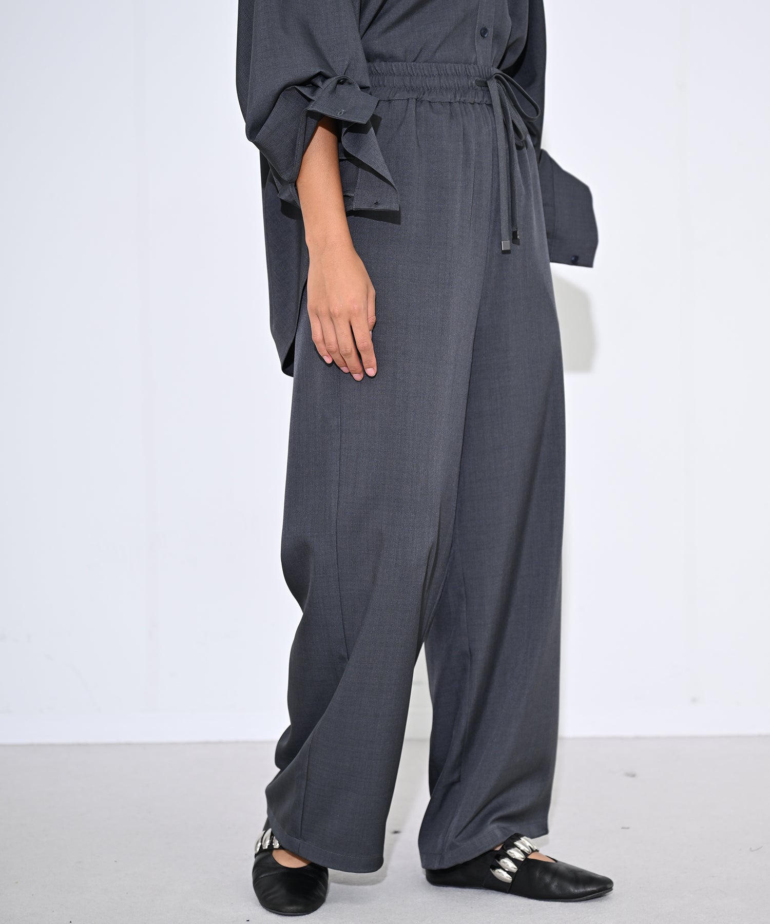 Drawstring Wide Easy Pants