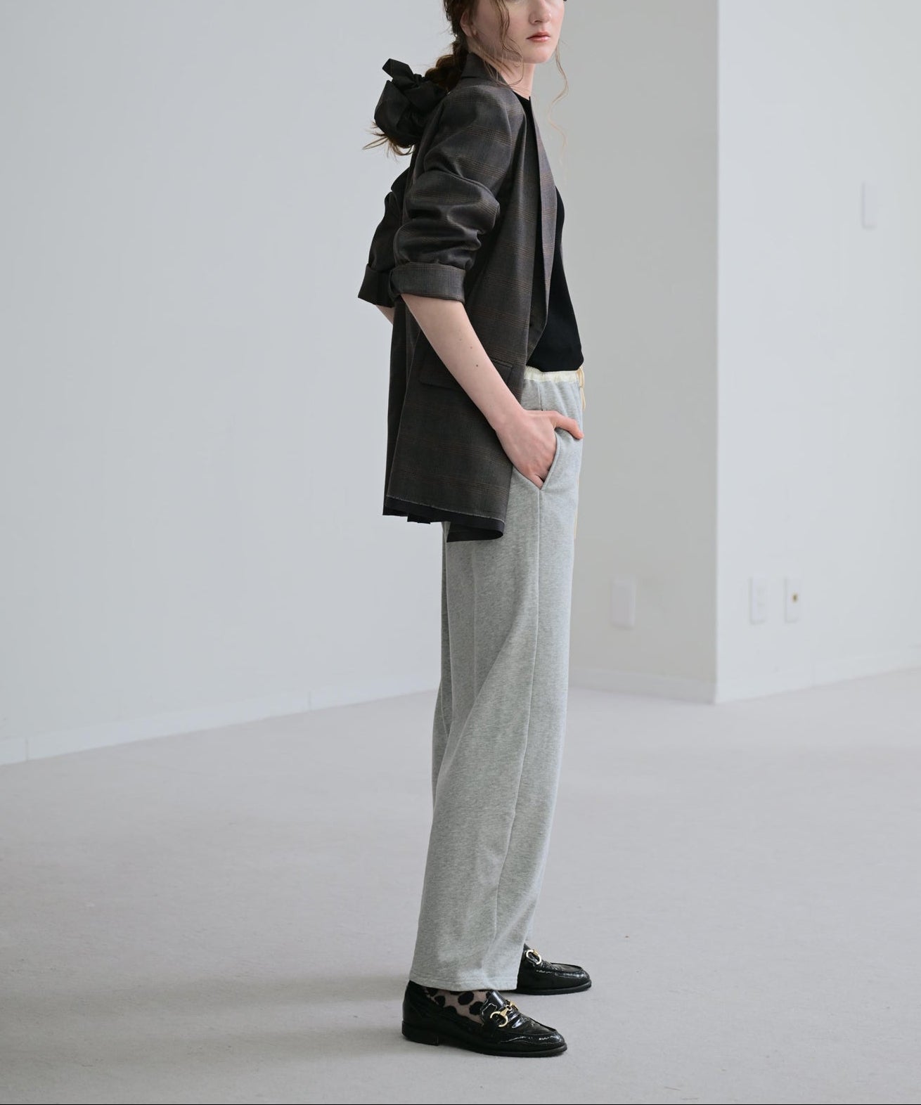 ブラウンチェック　model：H170cm