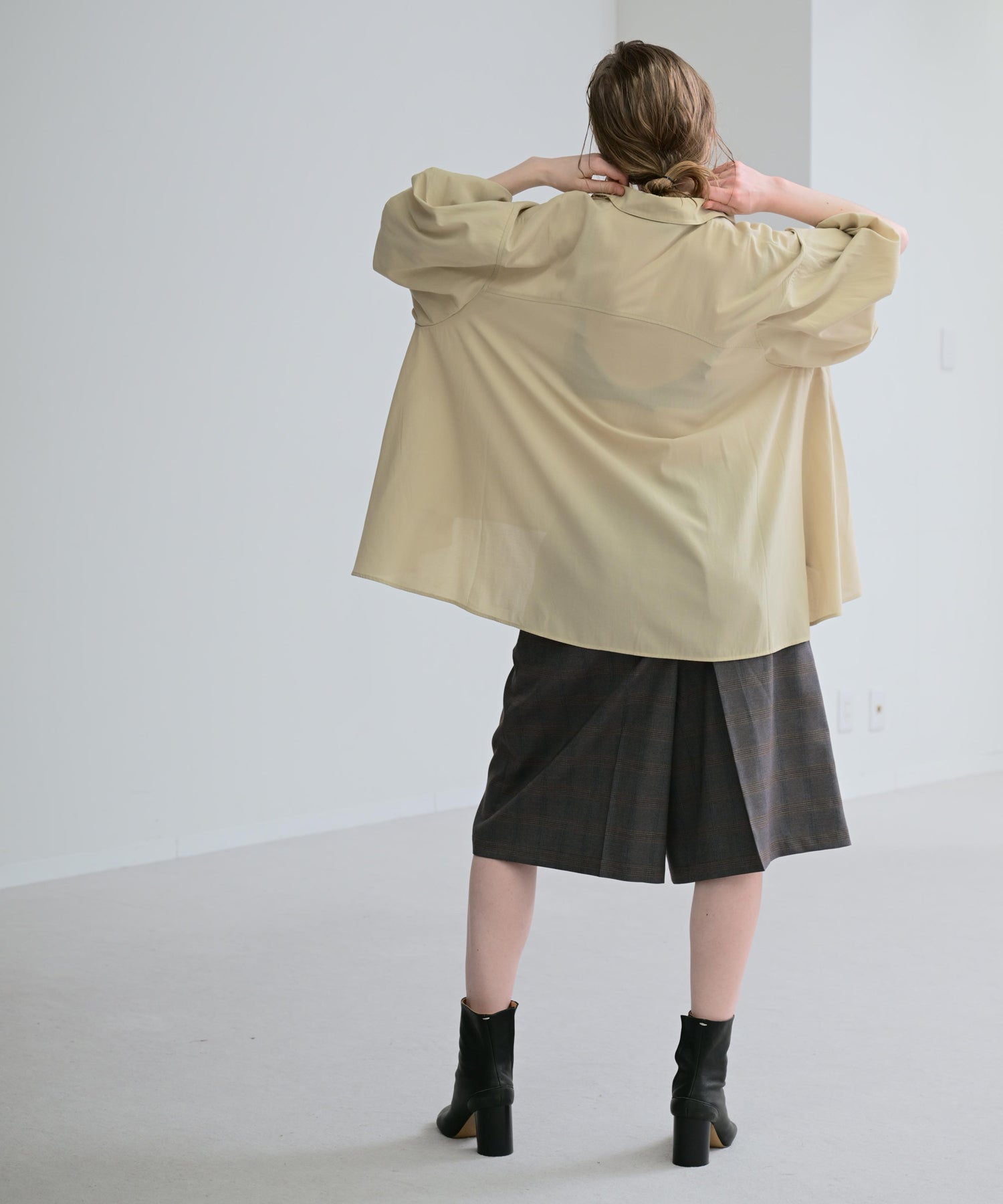 ブラウンチェック　model：H170cm