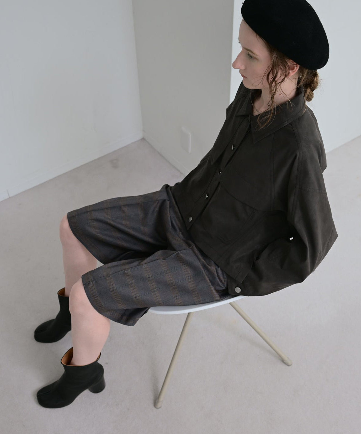 ブラウンチェック　model：H170cm