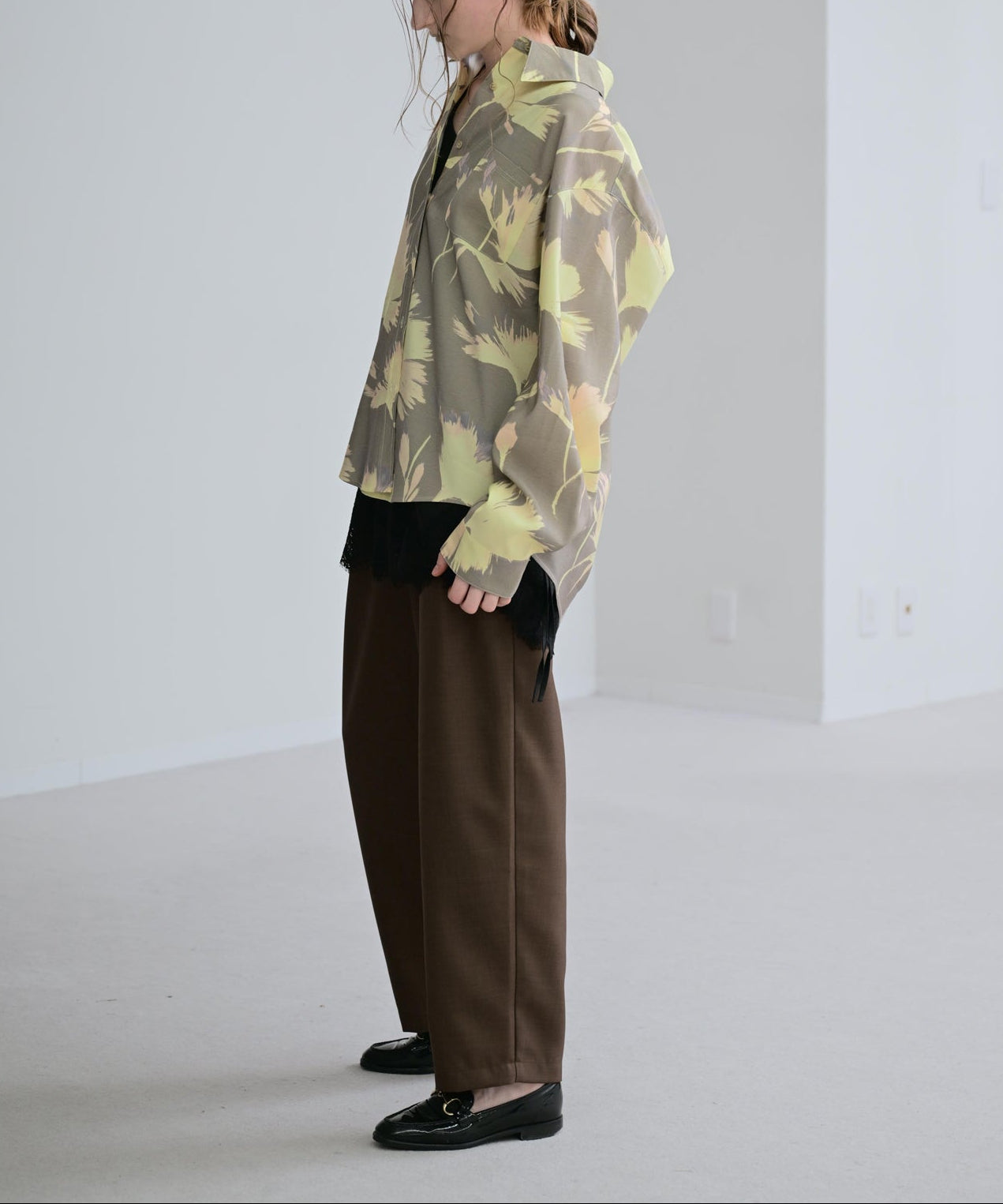 グリーン×ベージュ　model：H170cm