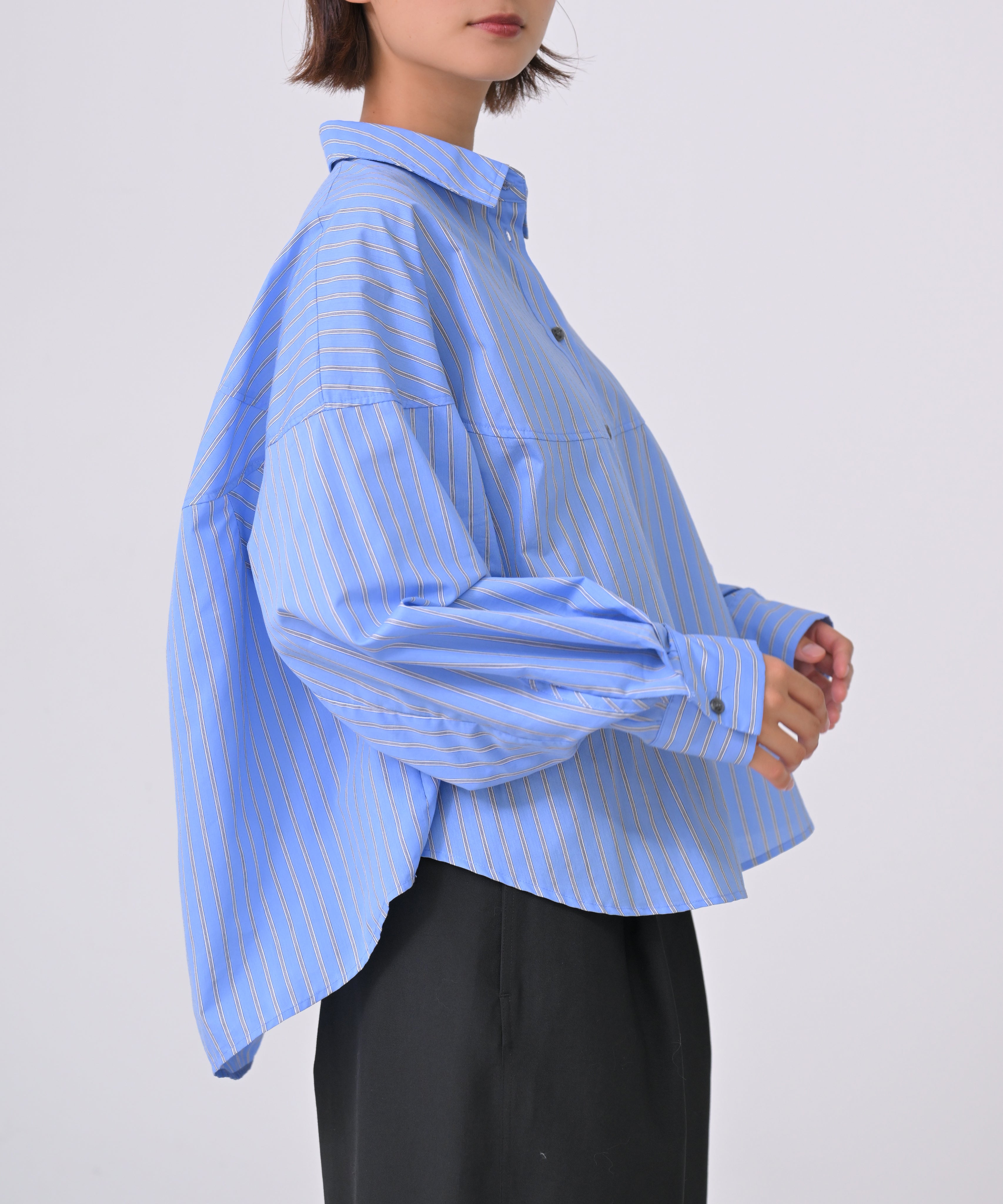 Button-up Striped Blouse