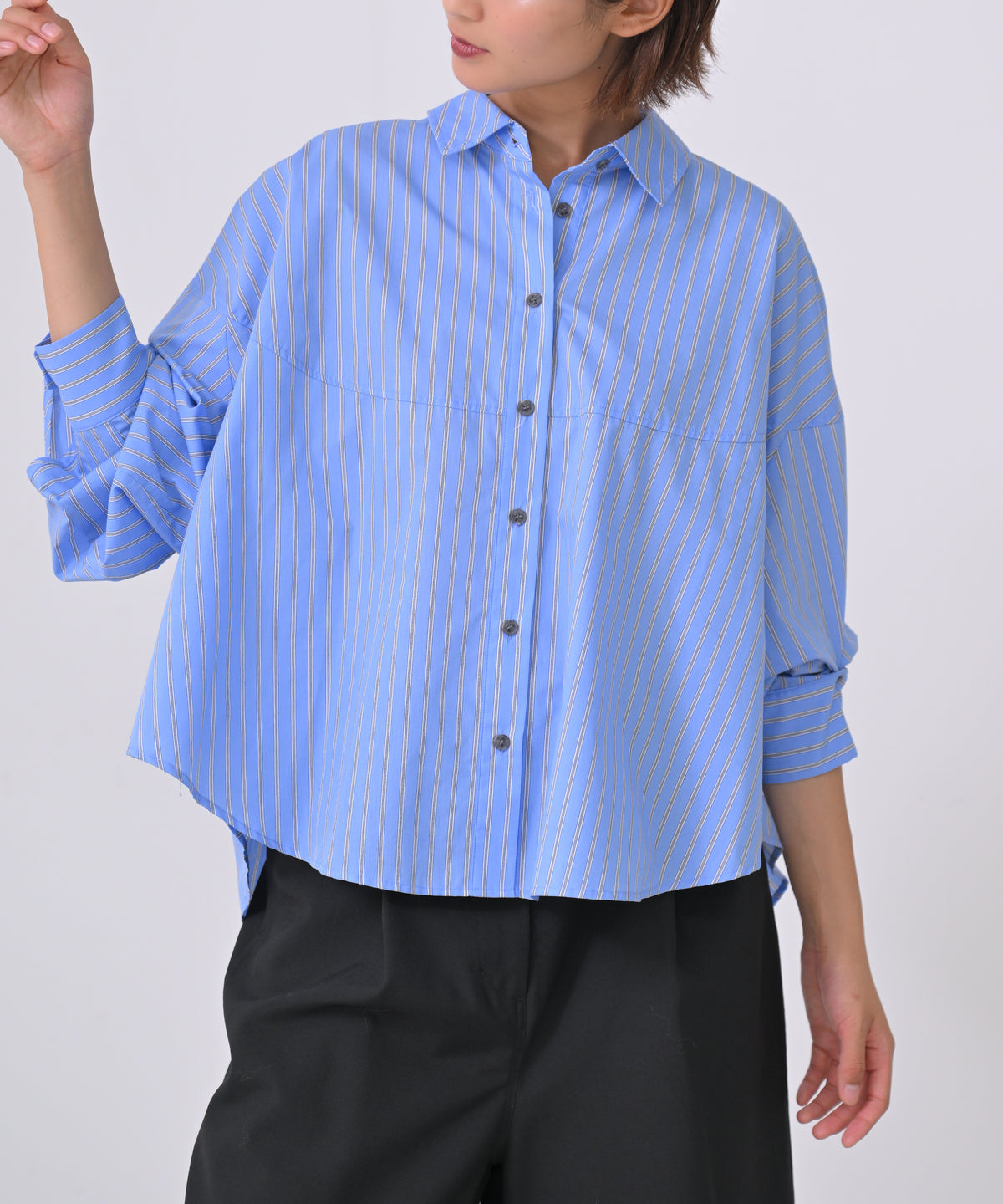 Button-up Striped Blouse