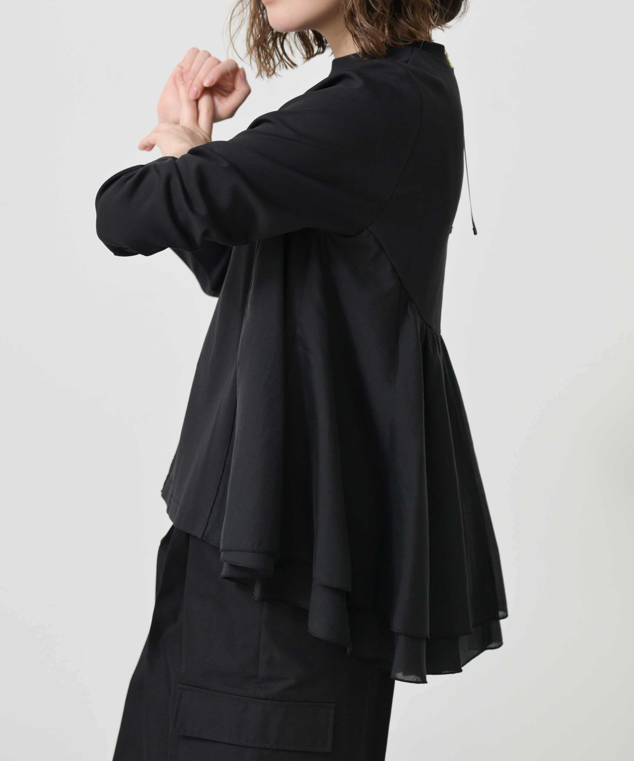 ▪️専用　BORDER FRILL TOP(38) 　BLACK FLICKA別注BORDERS at BALCONY BORDER FRILL TOTE | FLICKA ASHIYA