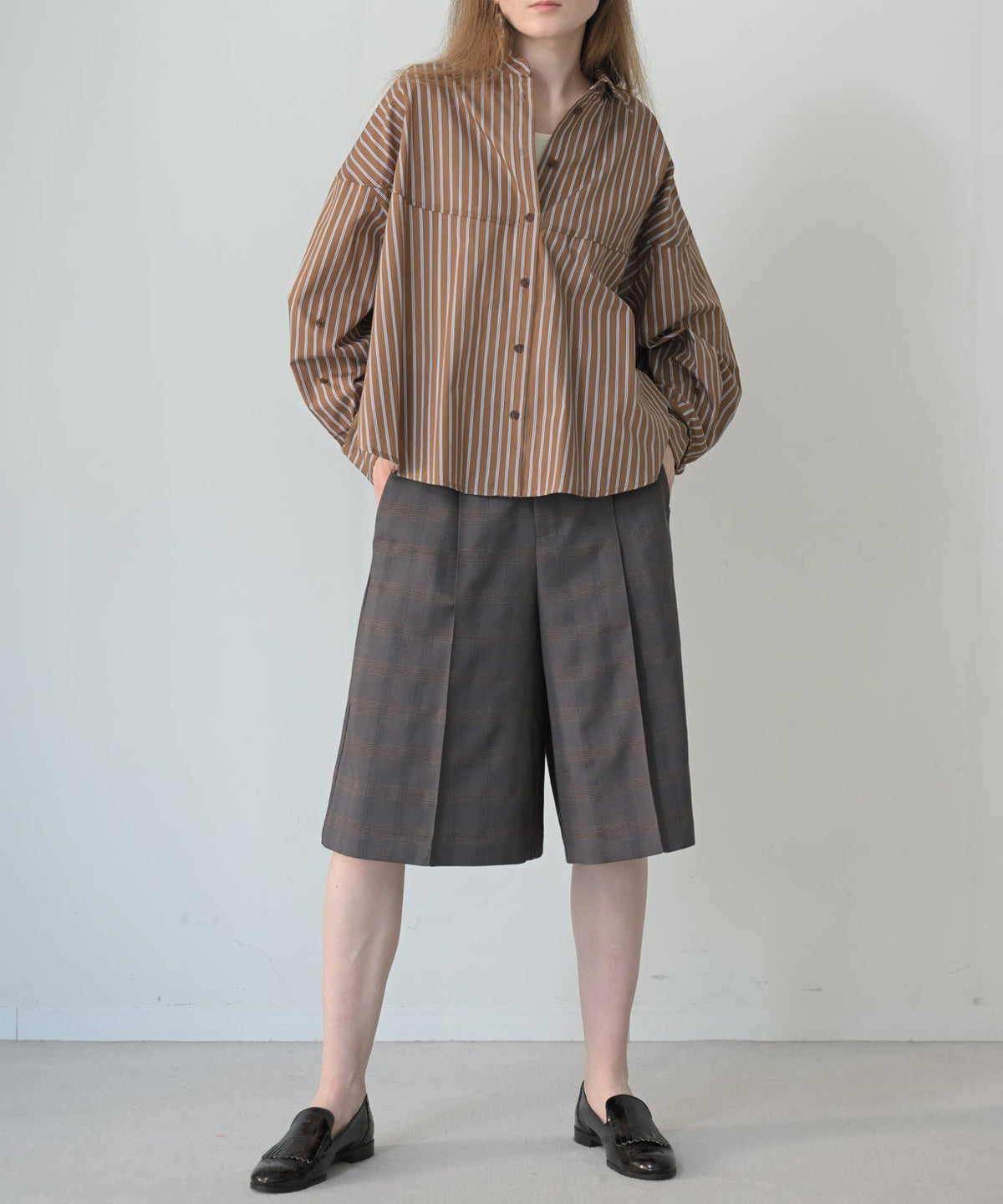 ブラウンチェック　model：H170cm