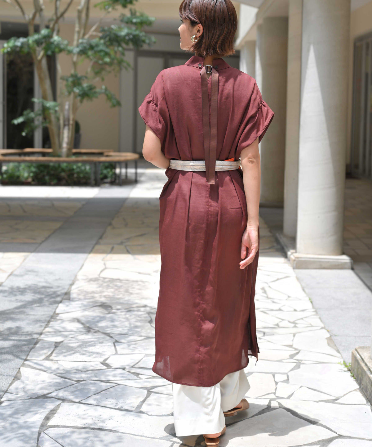 Sheer Dress with Grosgrain Back Detail