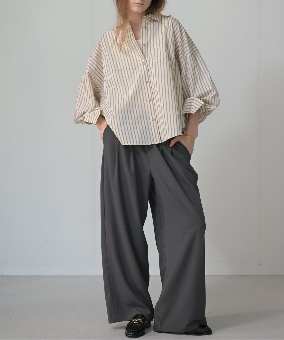 アイボリーストライプ　model：H170cm