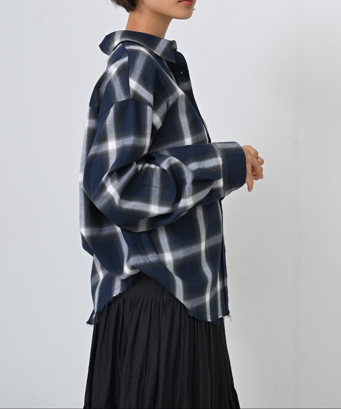 ネイビーチェック　model：H166cm