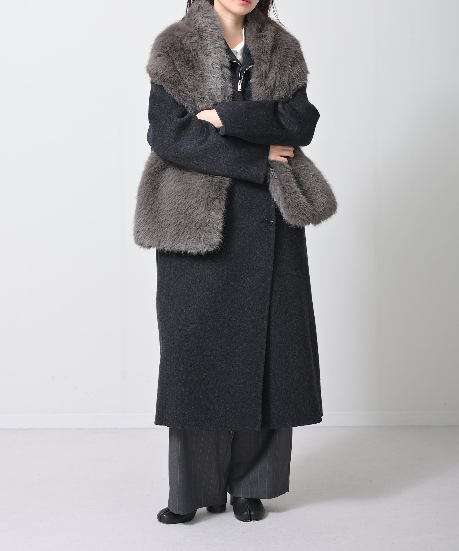 ファー ZARA ハリーランバート ファーエフェクトオーバーフィットコート (ZARA